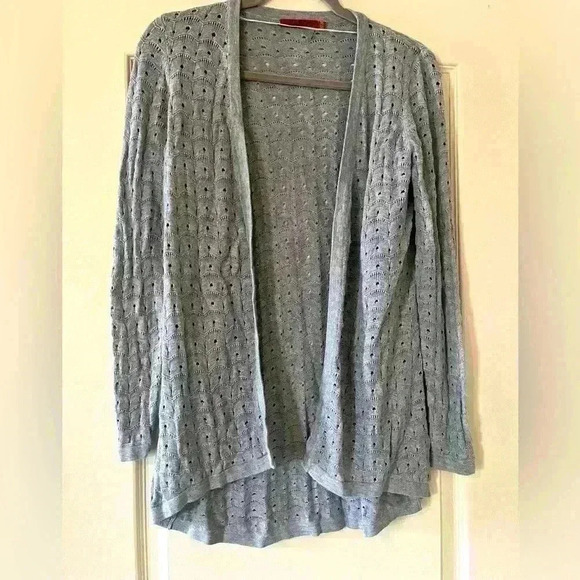 EUC Belldini Gray Cardigan with Eyelets Women’s size Small - Picture 1 of 8
